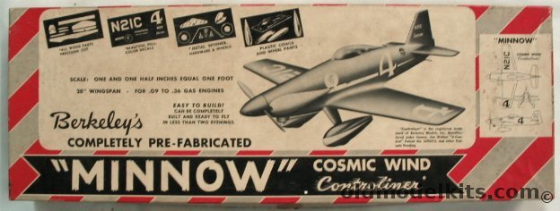 Berkeley 1/8 Minnow Cosmic Wind Flying Model Airplane Kit plastic model kit
